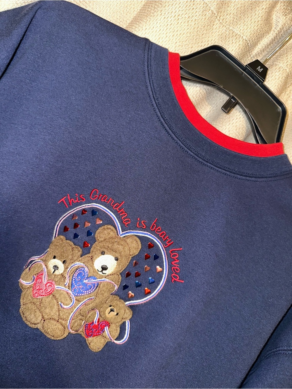 True grandmacore vintage M&C Sportswear “This Grandma is Beary Loved” sweatshirt
